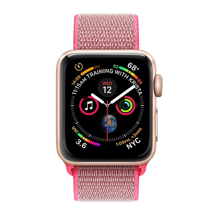 Lisslune | For Apple Watch 42mm / 41mm / 40mm / 38mm Simple Fashion Nylon Watch Band with Wand (Light Pink)
