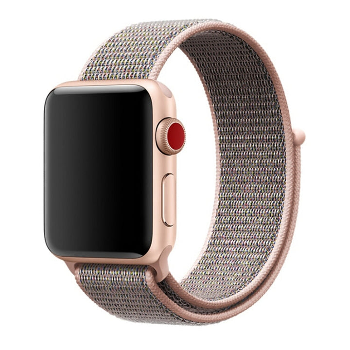 Lisslune | For Apple Watch 42mm / 41mm / 40mm / 38mm Simple Fashion Nylon Watch Strap with Magic Stick (Pink)