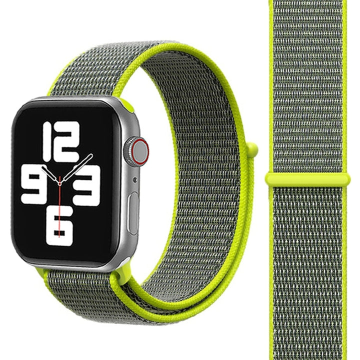 Lisslune | For Apple Watch 42mm / 41mm / 40mm / 38mm Simple Fashion Nylon Watch Strap with Magic Stick (Green)