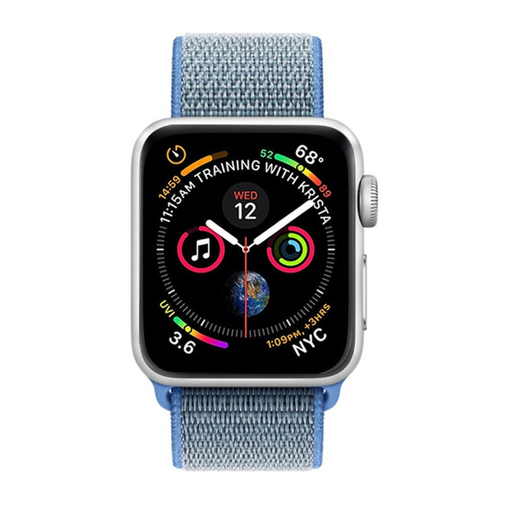 Lisslune | For Apple Watch 42mm / 41mm / 40mm / 38mm Simple Fashion Nylon Watch Strap with Magic Stitch (Blue)