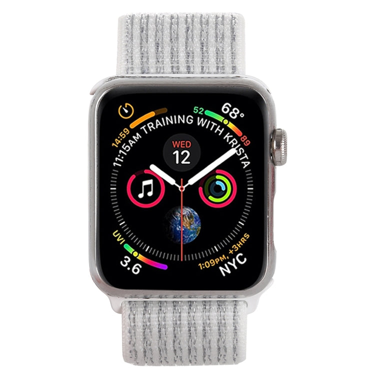 Lisslune | For Apple Watch 42mm / 41mm / 40mm / 38mm Simple fashion nylon watch strap with Magic Stick (Silver)