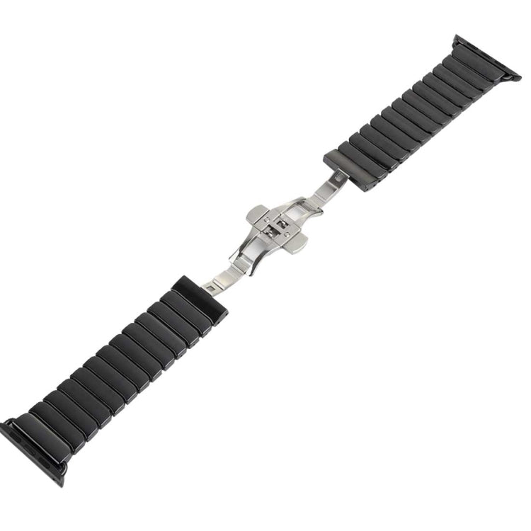 Lisslune | For Apple Watch Ultra 49mm & Watch Ultra 2 49mm / Series 10 46mm / 9 & 8 & 7 45mm / SE 3 & SE 2 & 6 & SE & 5 & 4 44mm / 3 & 2 & 1 42mm Delicate Ceramic Band (Black)