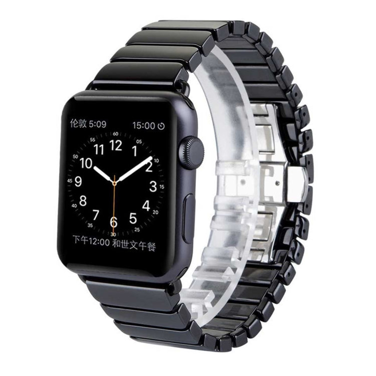 Lisslune | For Apple Watch Ultra 49mm & Watch Ultra 2 49mm / Series 10 46mm / 9 & 8 & 7 45mm / SE 3 & SE 2 & 6 & SE & 5 & 4 44mm / 3 & 2 & 1 42mm Delicate Ceramic Band (Black)