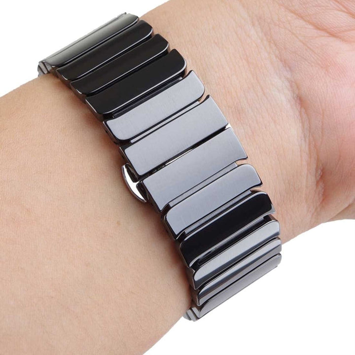 Lisslune | For Apple Watch Ultra 49mm & Watch Ultra 2 49mm / Series 10 46mm / 9 & 8 & 7 45mm / SE 3 & SE 2 & 6 & SE & 5 & 4 44mm / 3 & 2 & 1 42mm Delicate Ceramic Band (Black)