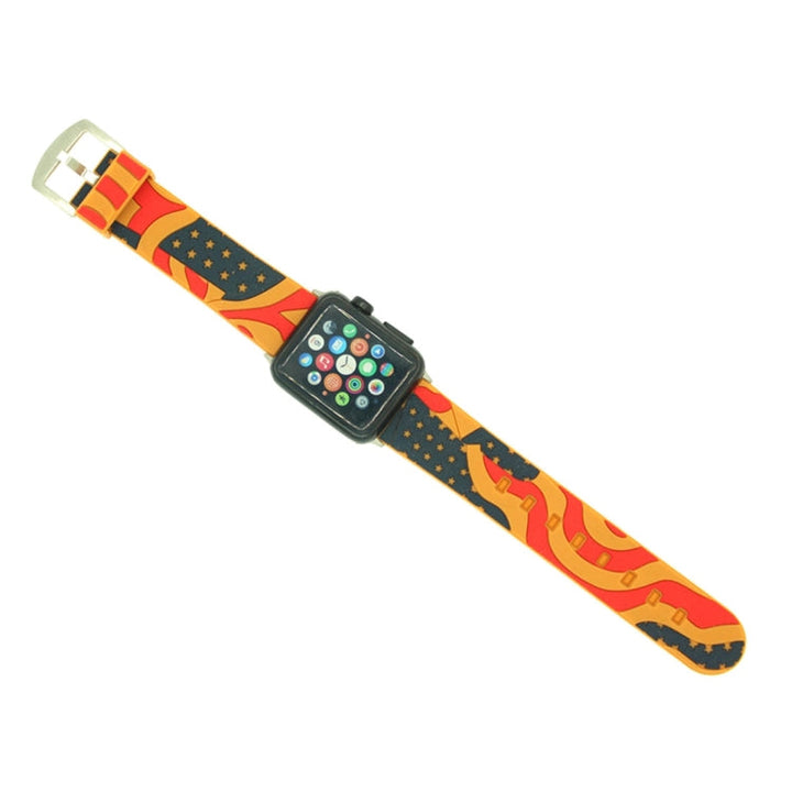 Lisslune | For Apple Watch Series 3 & 2 & 1 42mm Fashion The Old Glory Pattern Silicone Watch Band (Orange)