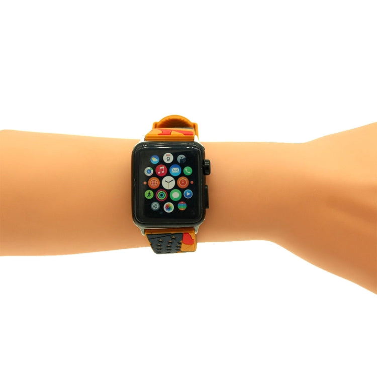 Lisslune | For Apple Watch Series 3 & 2 & 1 42mm Fashion The Old Glory Pattern Silicone Watch Band (Orange)
