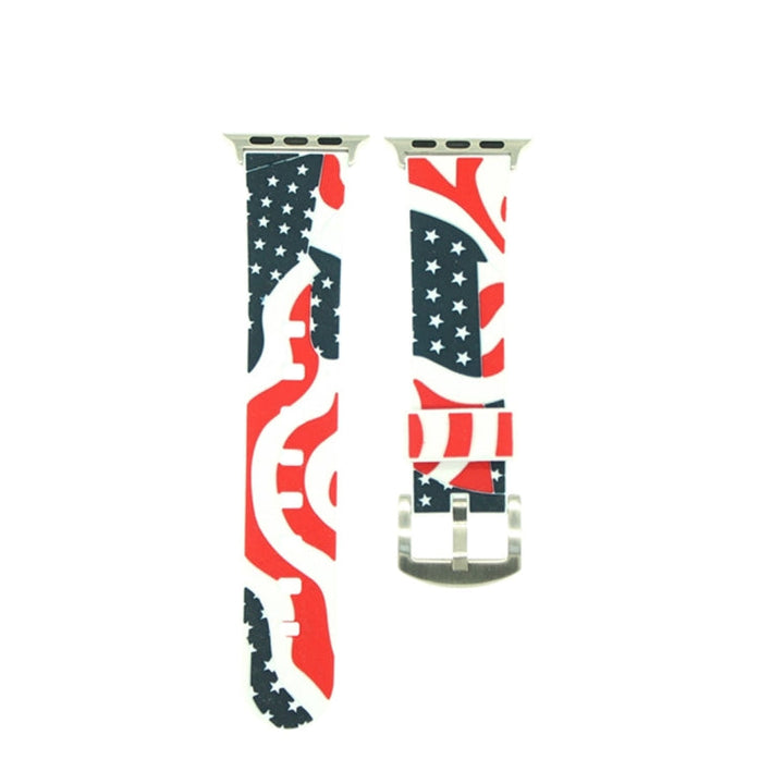 Lisslune | For Apple Watch Series 3 & 2 & 1 42mm Fashion The Old Glory Pattern Silicone Watch Band (White)