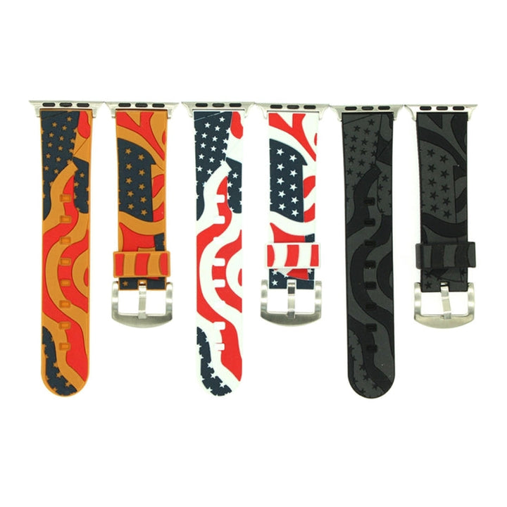 Lisslune | For Apple Watch Series 3 & 2 & 1 42mm Fashion The Old Glory Pattern Silicone Watch Band (White)