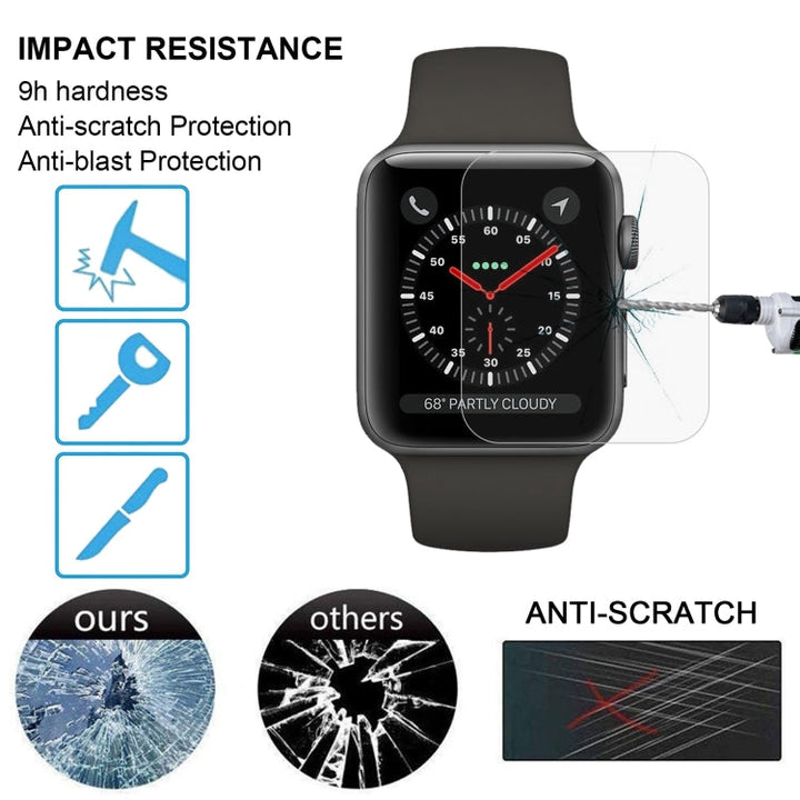 Lisslune | 2 PCS ENKAY Hat-Prince for Apple Watch 42 mm 0.2 mm 9H surface hardness 2.15D explosion-proof tempered glass screen protector
