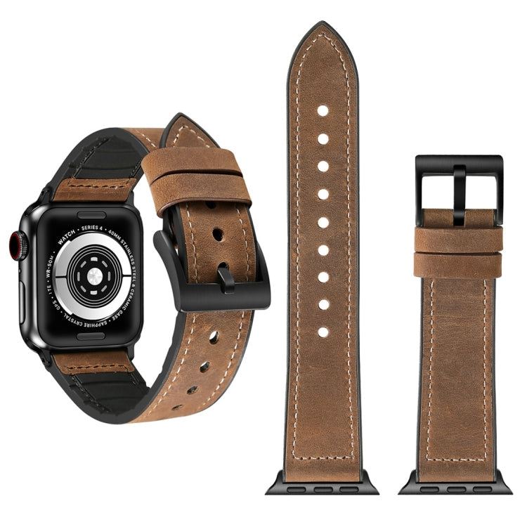 Lisslune | Crazy Horse Texture TPU Watch Band for Apple Watch Series 3 & 2 & 1 42mm (Brown)