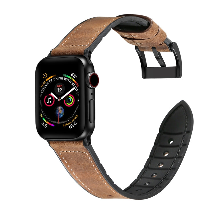 Lisslune | Crazy Horse Texture TPU Watch Band for Apple Watch Series 3 & 2 & 1 42mm (Brown)
