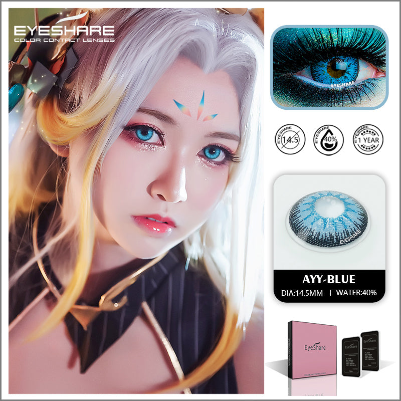 Rynx Cosplay AYY Blue 14.5mm 1 Pair | 1 Year