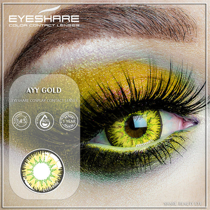 Rynx Cosplay AYY Gold 14.5mm 1 Pair | 1 Year