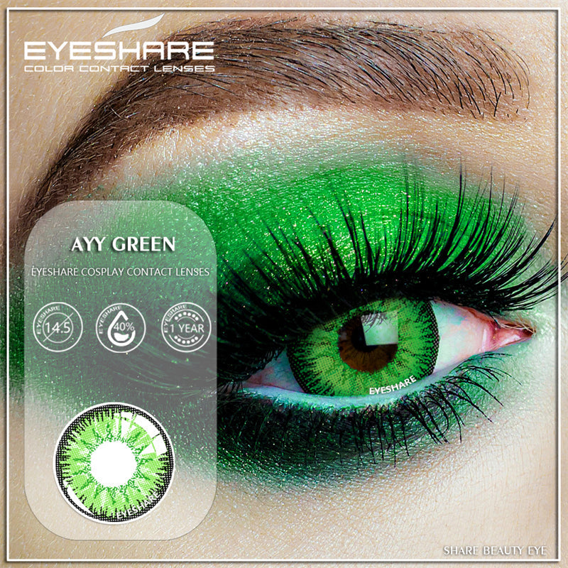 Rynx Cosplay AYY Green 14.5mm 1 Pair | 1 Year