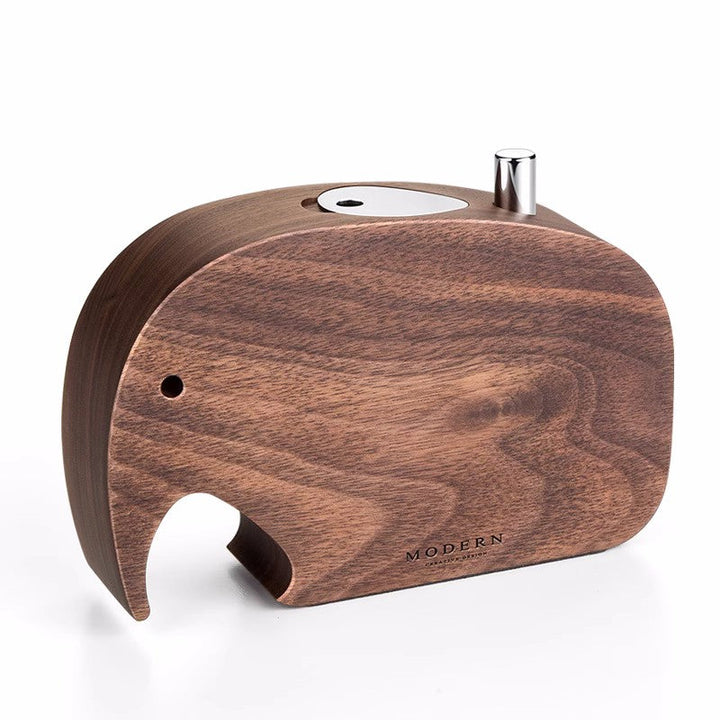Lisslune | Push-To-Dispense Solid Wood Elephant Toothpick Holder
