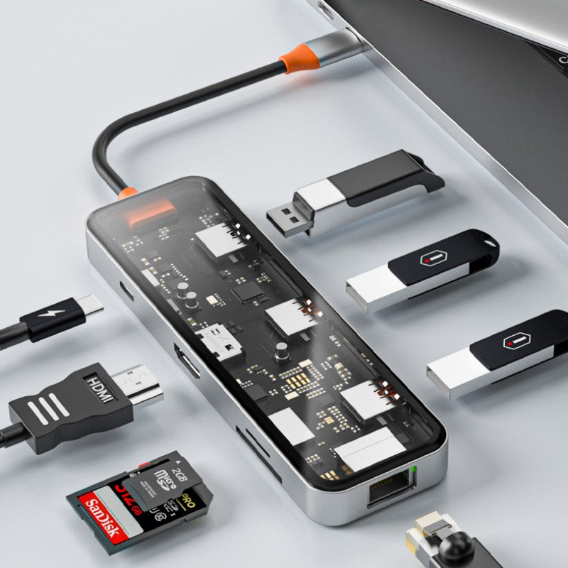 Lisslune | Eight-In-One Multi-Interface Transparent Expansion Dock