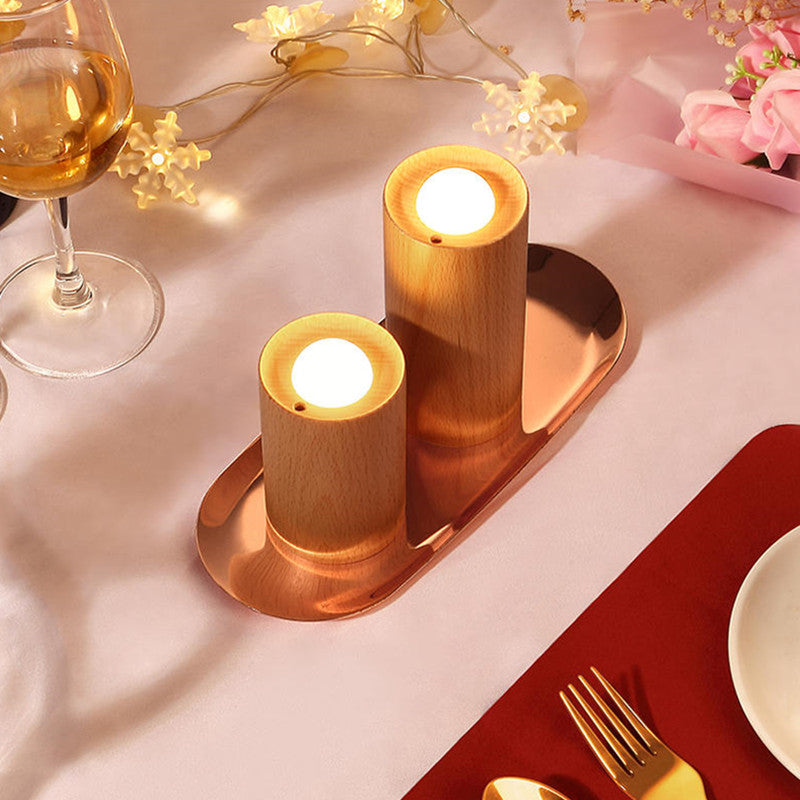 Lisslune | Wooden Creative Candlelight Airflow Blowing Control Night Light