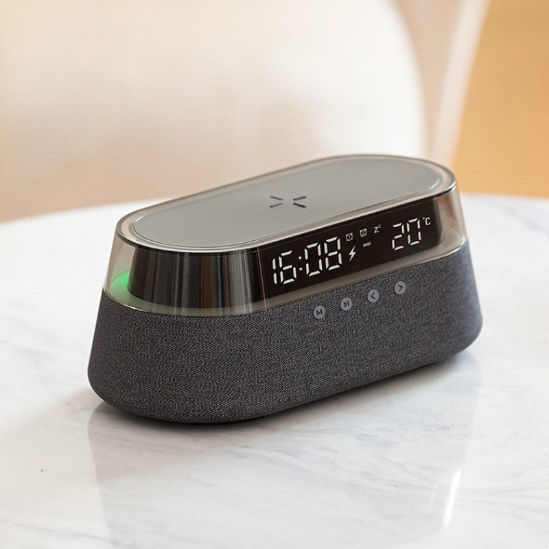 Lisslune | Night Light Wireless Charging Alarm Clock Retro Bluetooth Speaker