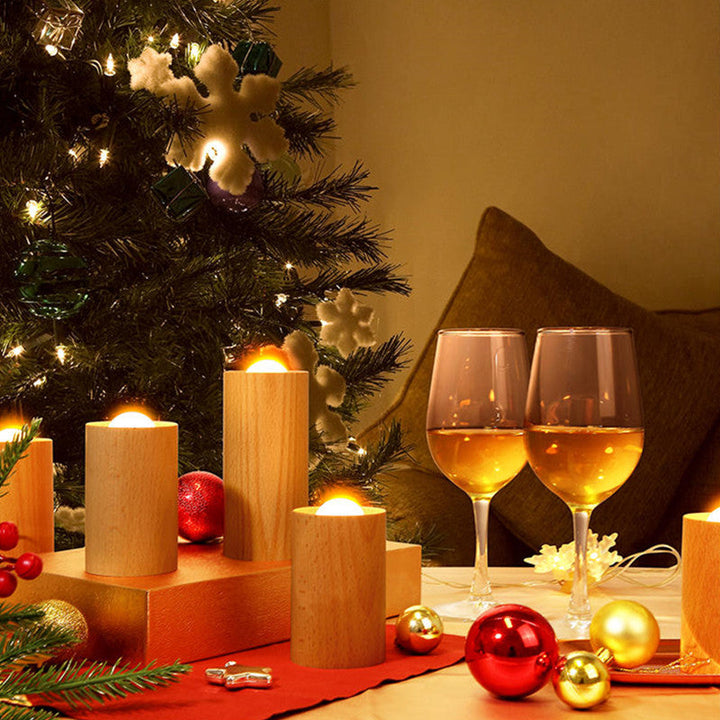 Lisslune | Wooden Creative Candlelight Airflow Blowing Control Night Light