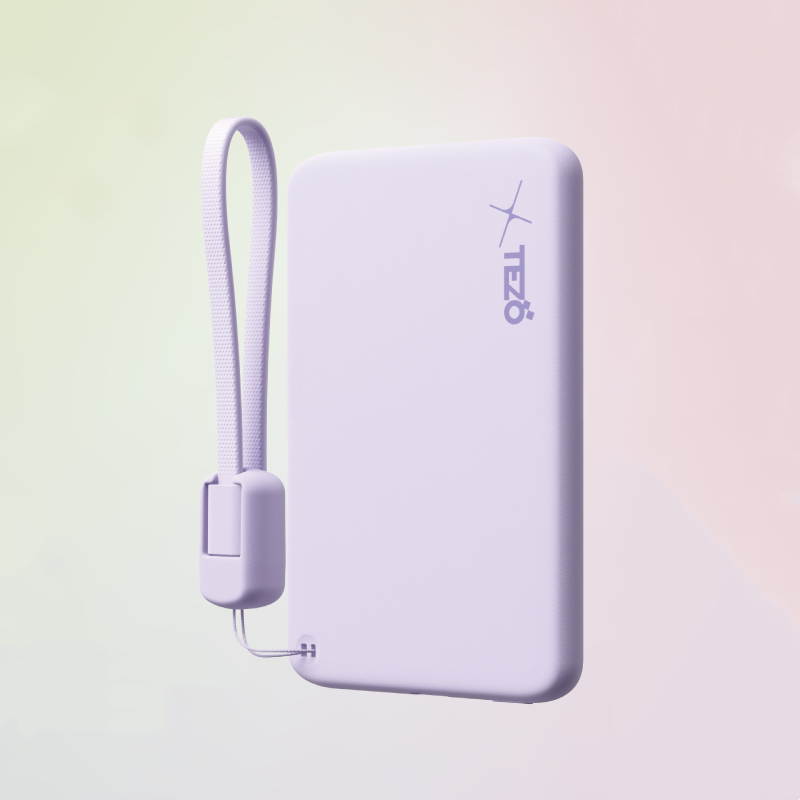 Lisslune | Ultra-Thin Colorful Magnetic Charging Power Bank With Built-In Lanyard