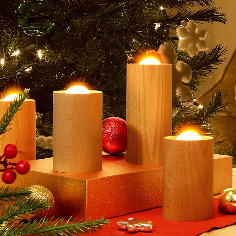Lisslune | Wooden Creative Candlelight Airflow Blowing Control Night Light