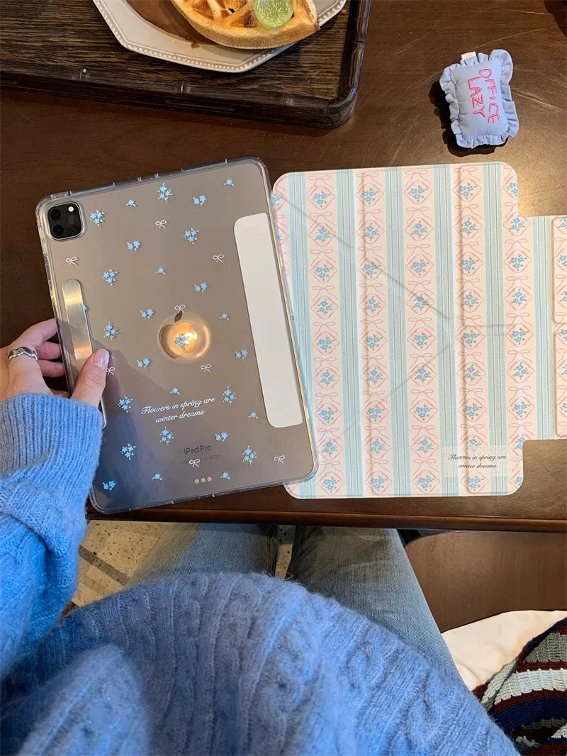Lisslune | Kawayii Für IPad Air 11 iPad 10. Generation 10.9 9th 8th 7th 10.2 Mini 6 7 13in Blumen Schleifen Druck Soft Funda Hüllen