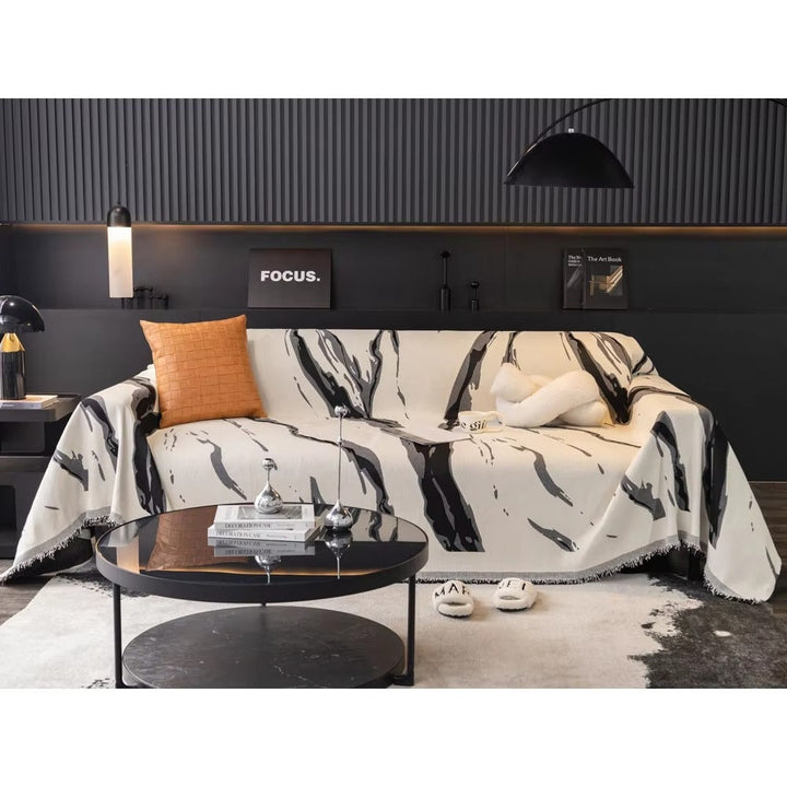 Lisslune | Abstract Brushstroke Chenille Sofa Cover
