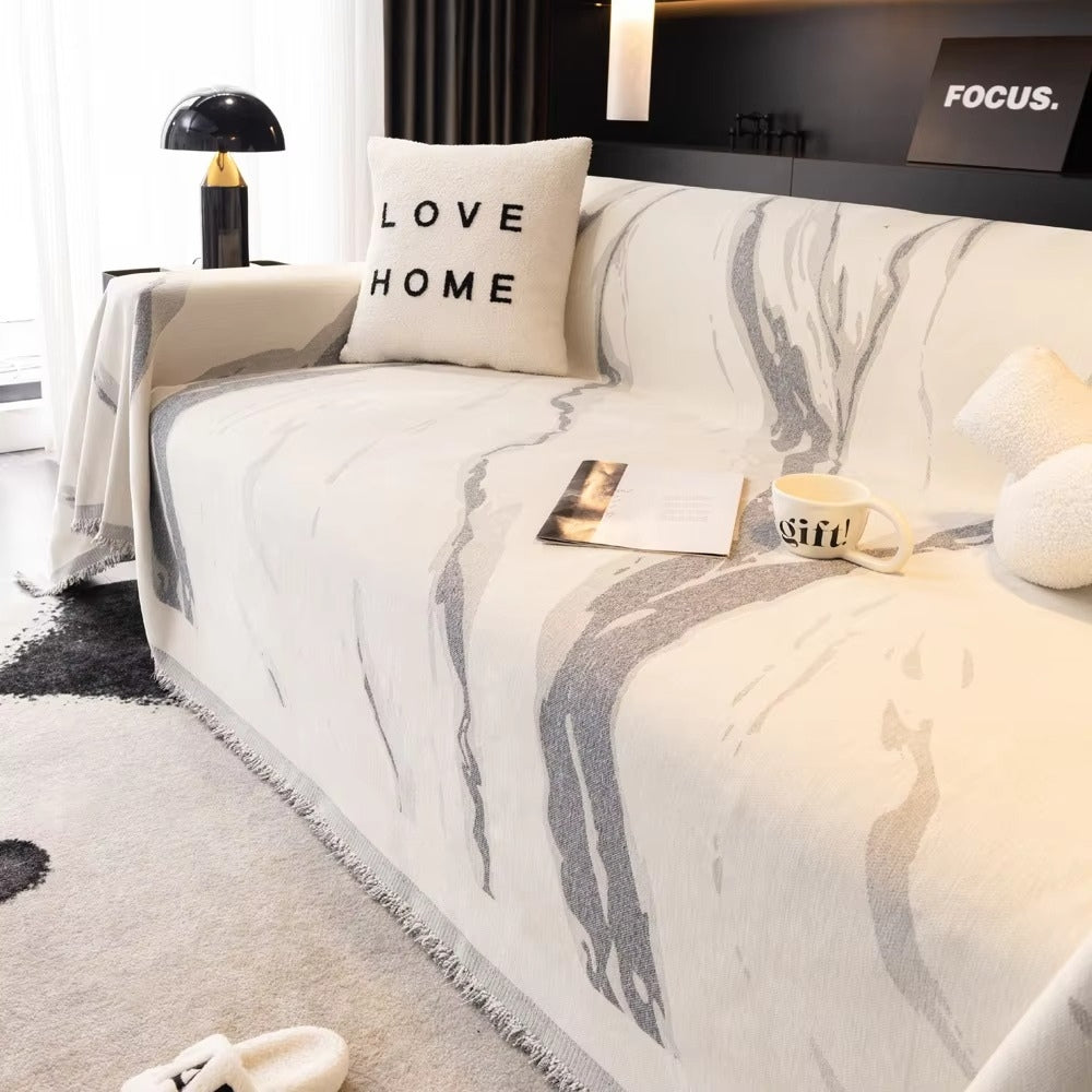 Lisslune | Abstract Brushstroke Chenille Sofa Cover