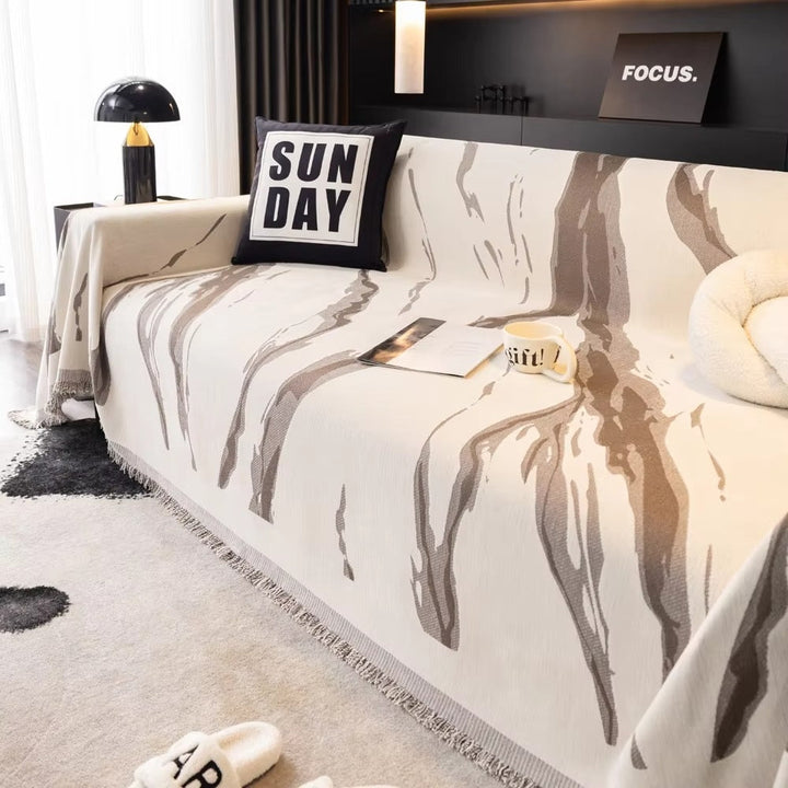 Lisslune | Abstract Brushstroke Chenille Sofa Cover