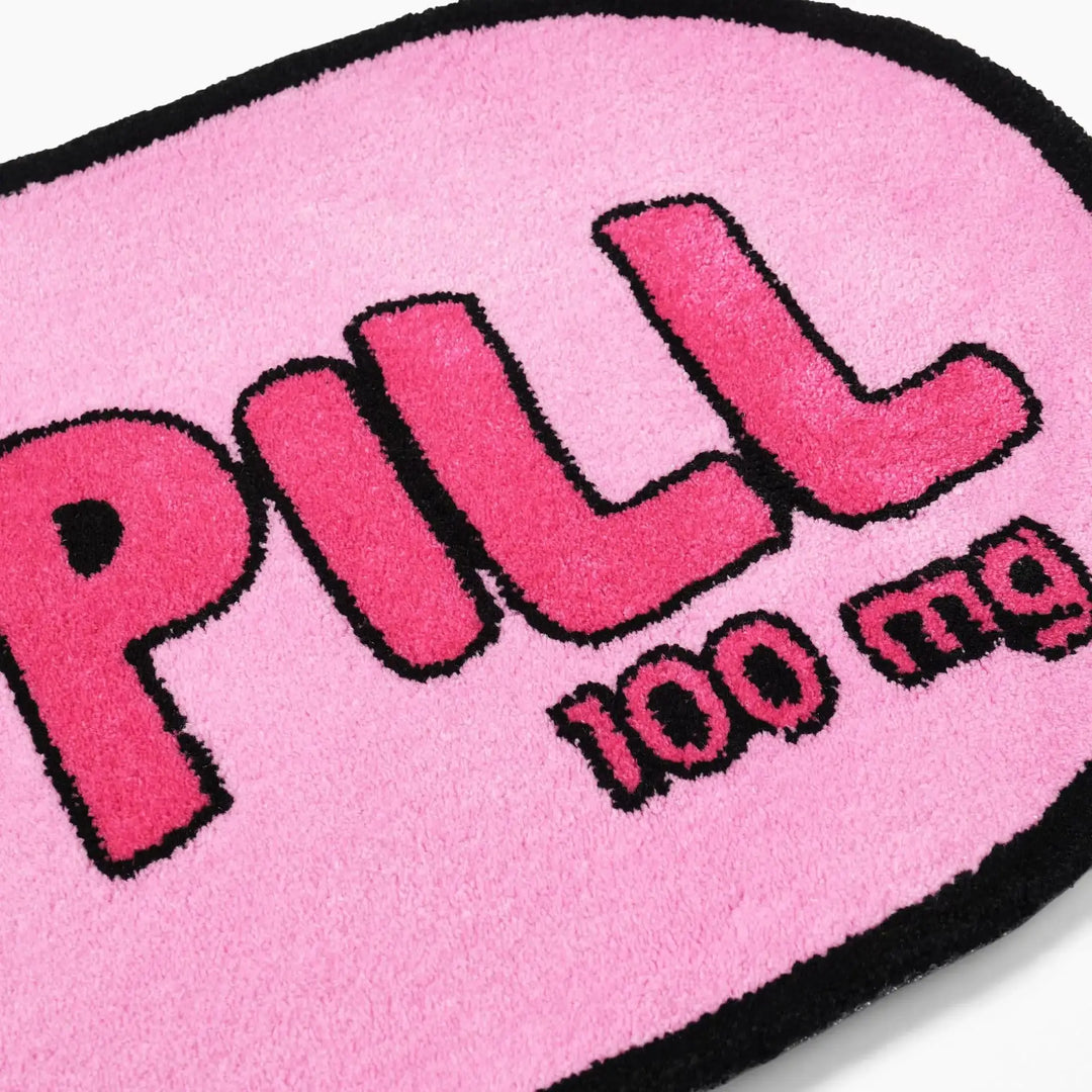 Rynx | Blue and Pink Capsule Pattern Handcrafted Custom Carpet Housewarming Gift Handmade Non-Slip Home Accessory Personalized Decoration Rugs