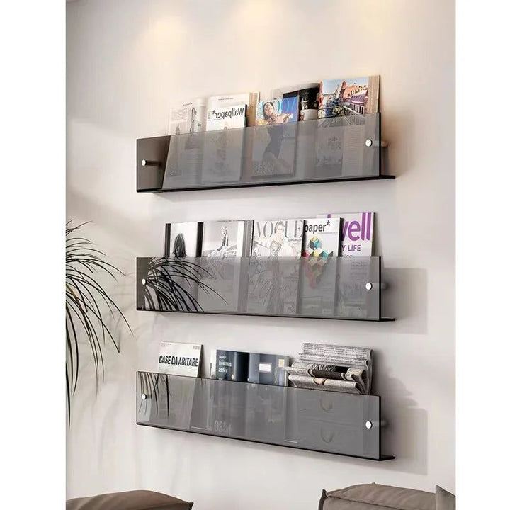 Lisslune | ClearLine – Stylish Acrylic Wall Shelf for Magazines