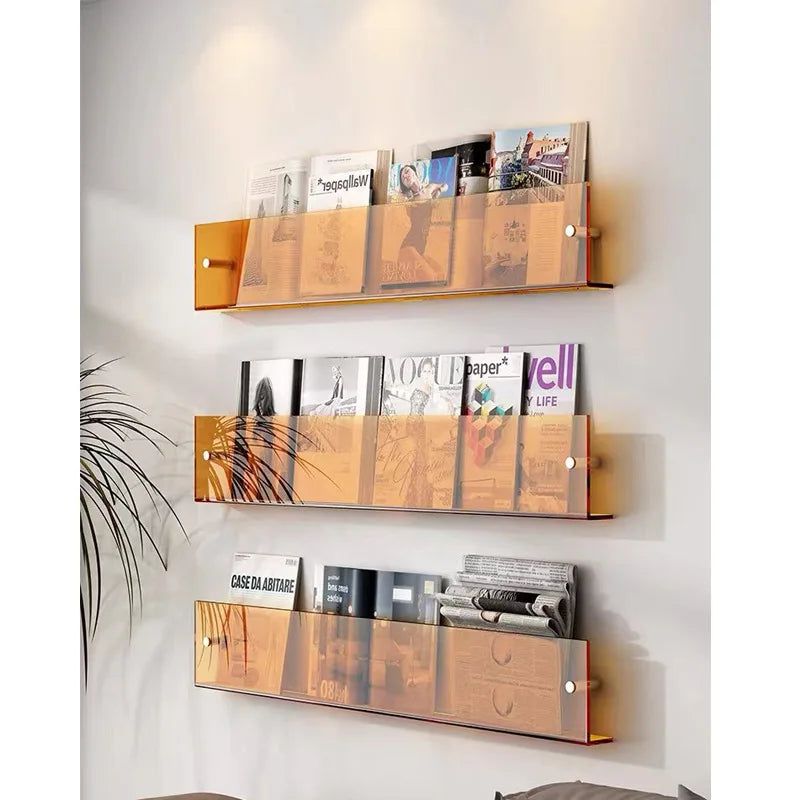 Lisslune | ClearLine – Stylish Acrylic Wall Shelf for Magazines