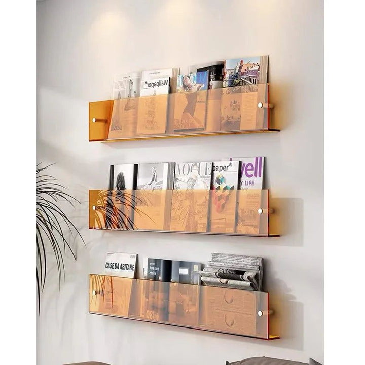 Lisslune | ClearLine – Stylish Acrylic Wall Shelf for Magazines