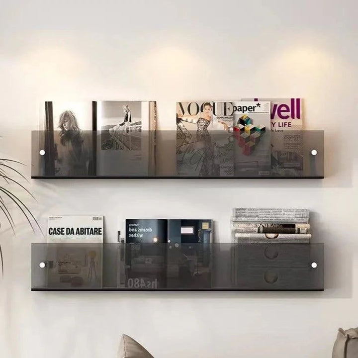 Lisslune | ClearLine – Stylish Acrylic Wall Shelf for Magazines