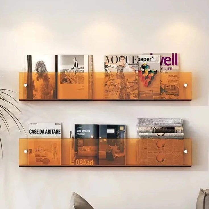 Lisslune | ClearLine – Stylish Acrylic Wall Shelf for Magazines