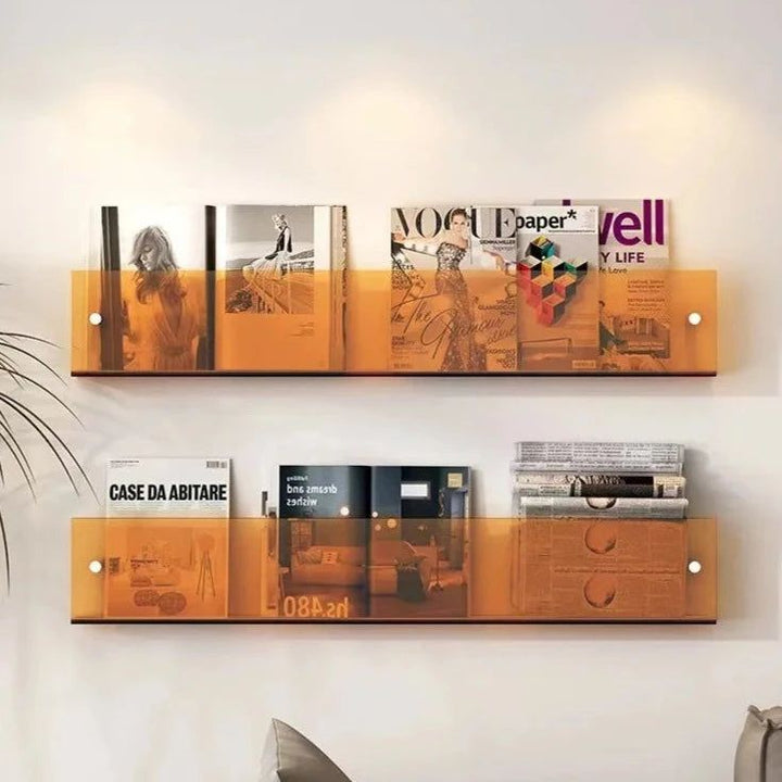 Lisslune | ClearLine – Stylish Acrylic Wall Shelf for Magazines