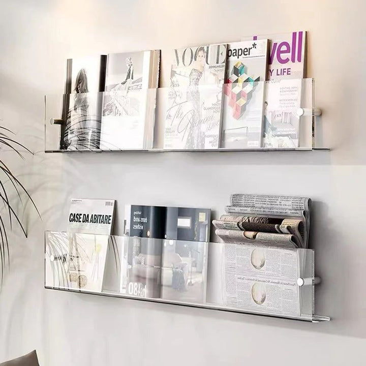 Lisslune | ClearLine – Stylish Acrylic Wall Shelf for Magazines