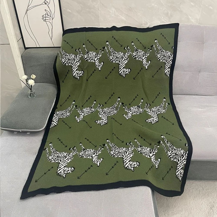 Lisslune | Acrylic Vintage Wild Zebra Knitted Blanket
