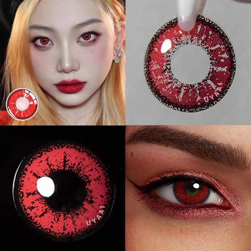 Rynx | 1Pair Halloween Lenses Colored Contact Lenses for Eyes Anime Lenses Cosplay Lenses Blue Lenses Purple Lenses Big Eyes Lens