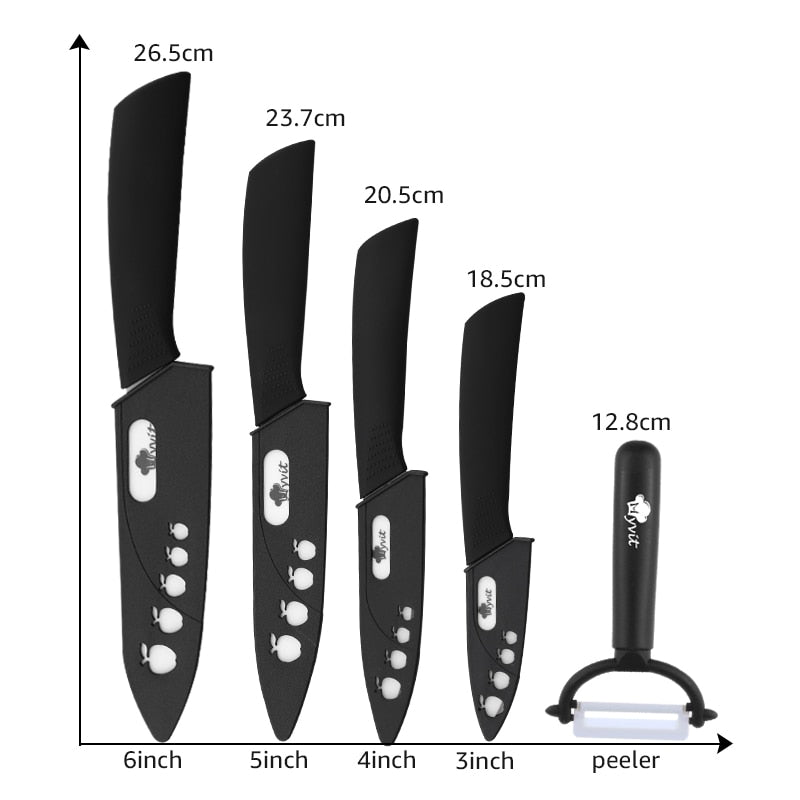 Lisslune | Ceramic Kitchen Chef Mastery Knife Set