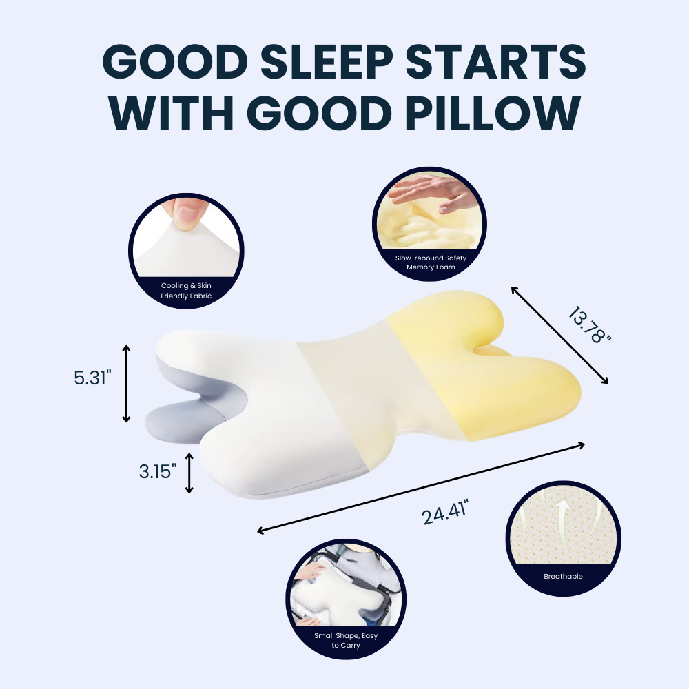 Lisslune | Ergonomic Cervical Pillow | Memory Foam, Neck Support & Ideal for Restful Sleep