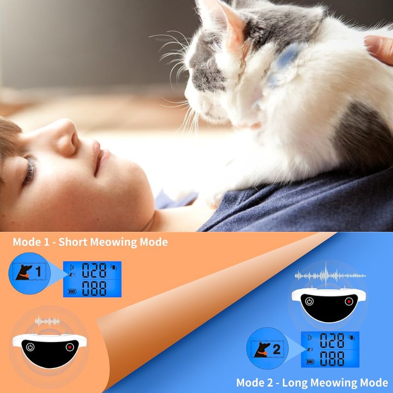 Lisslune | Cat Shock Collar with Remote for Effective Meowing Control
