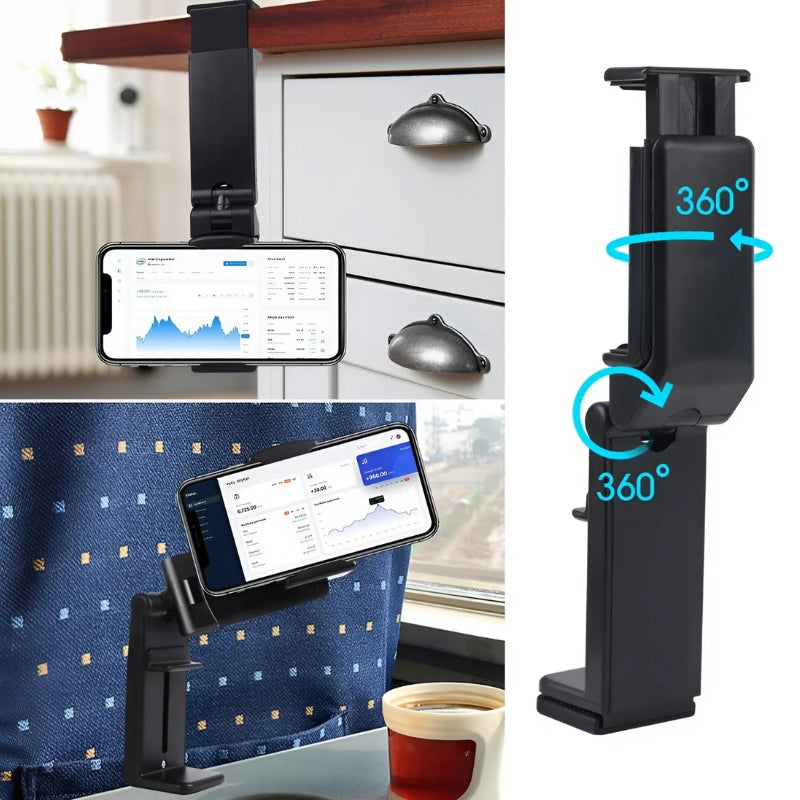 Lisslune | Portable Aircraft Phone Holder Clip Foldable Stand