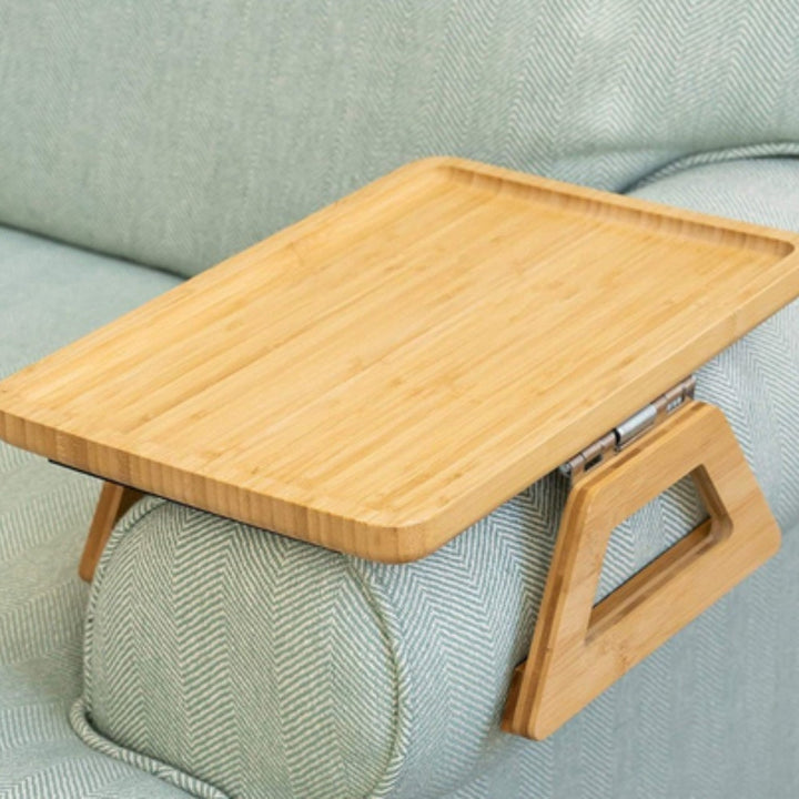Lisslune | Adjustable Bamboo Clip-On Arm Tray Table
