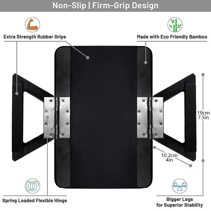 Lisslune | Adjustable Bamboo Clip-On Arm Tray Table