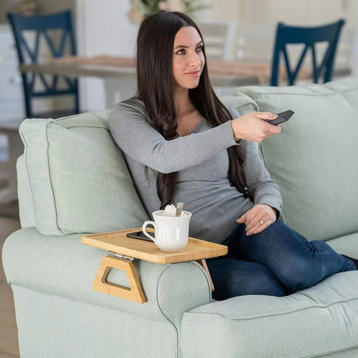 Lisslune | Adjustable Bamboo Clip-On Arm Tray Table