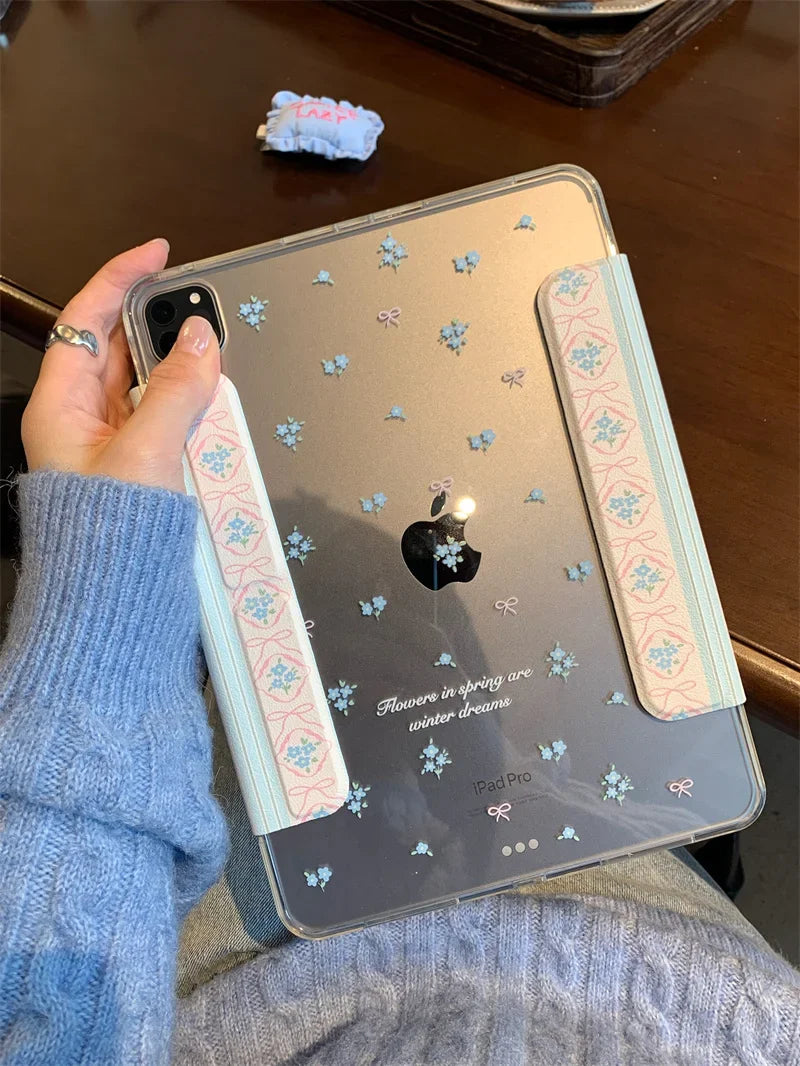 Lisslune | Kawayii Für IPad Air 11 iPad 10. Generation 10.9 9th 8th 7th 10.2 Mini 6 7 13in Blumen Schleifen Druck Soft Funda Hüllen