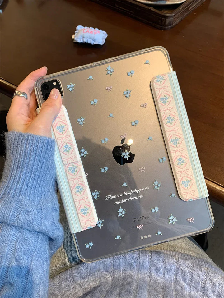 Lisslune | Kawayii Für IPad Air 11 iPad 10. Generation 10.9 9th 8th 7th 10.2 Mini 6 7 13in Blumen Schleifen Druck Soft Funda Hüllen