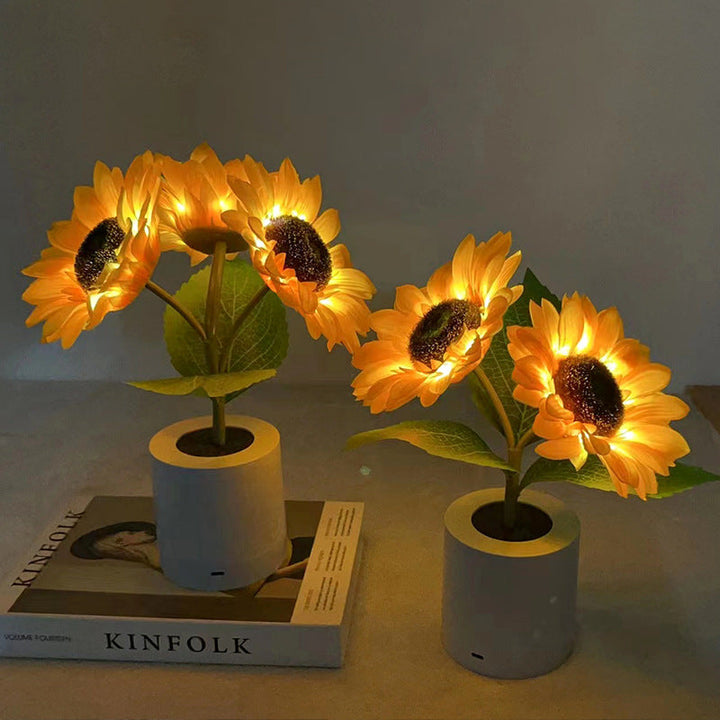 Lisslune | LED Sunflower Table Lamp - Decorative Lighting Fixture for Home Decor & Nightstand Use