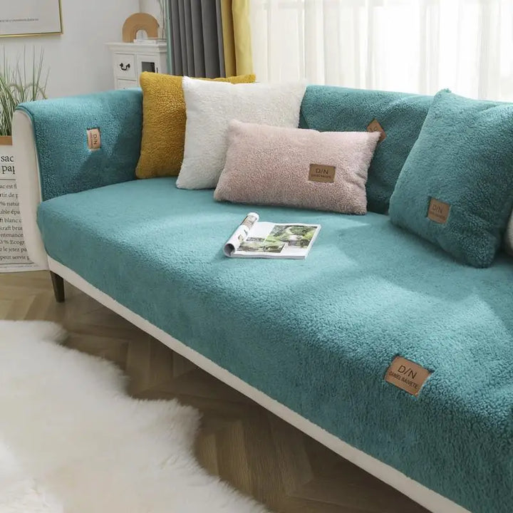 Lisslune | Waterproof Thick Fuzzy Sherpa Fleece Non-slip Sofa Cover